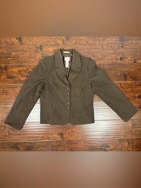 Emma James Womens Blazer, 14, Brown and Cream Stripe Office Siren Jacket